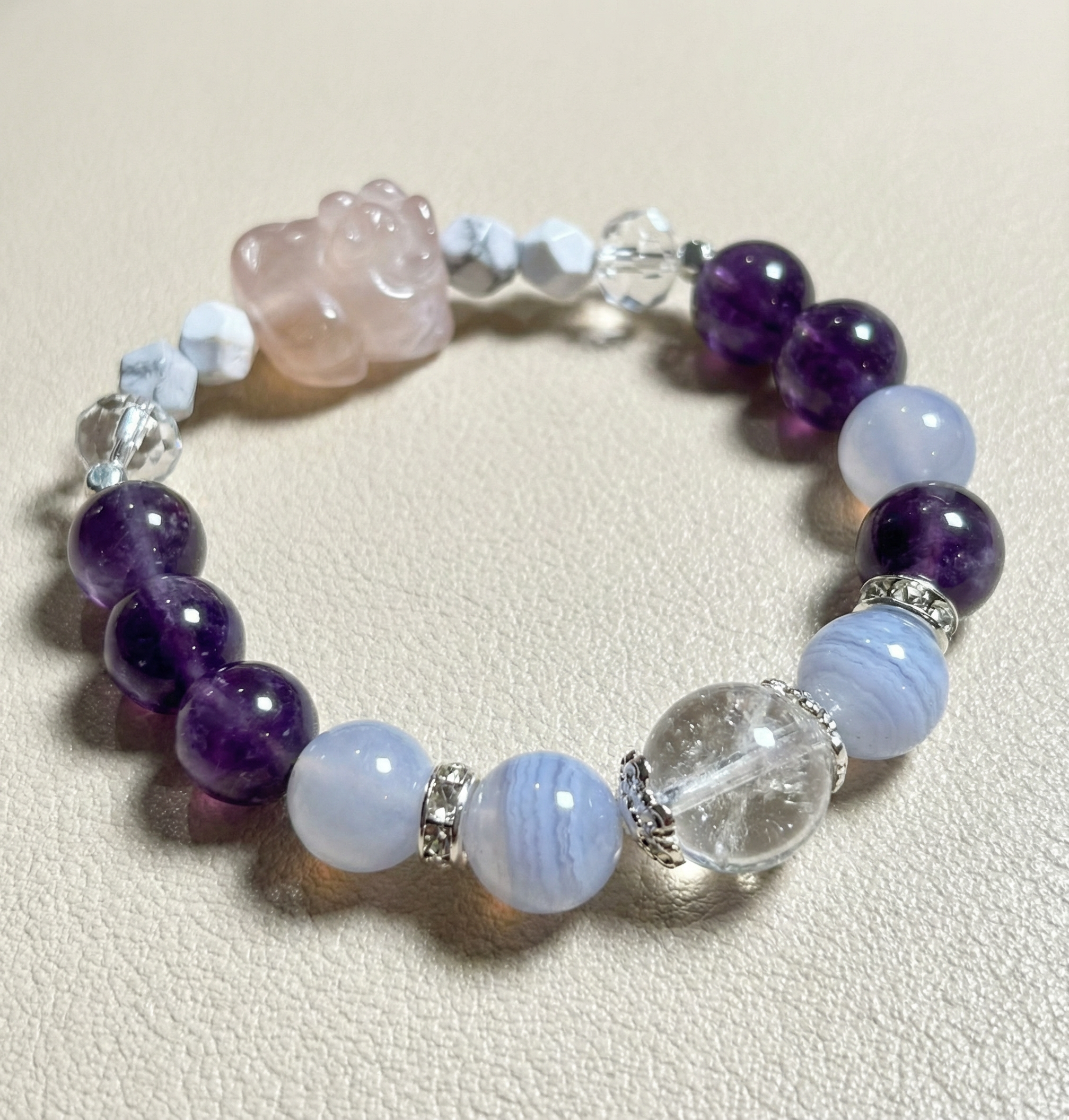 紫水晶藍紋瑪瑙手鏈